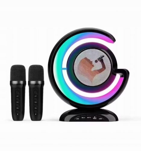  SET KARAOKE WIRELESS PER BAMBINI ALTOPARLANTE BLUETOOTH + 2 MICROFONI + CAVO USB - USB-C 0,5 M 50 CM BIANCO