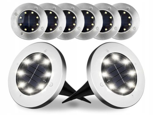  Lampada solare da incasso LED Plus argento 12,6 cm 8 pz.