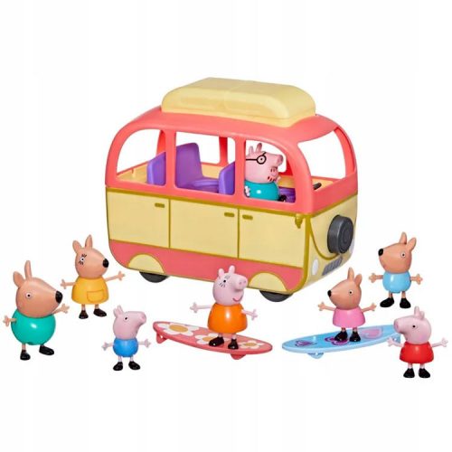  Camper Peppa Pig Viaggio in Australia F4892 Set + Figure 8 pz