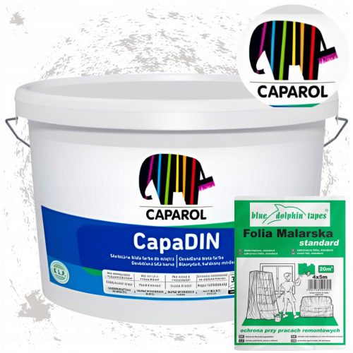  Pittura murale in lattice Caparol 10 l bianco opaco + pellicola per pittura delfino blu 5 x 4 m