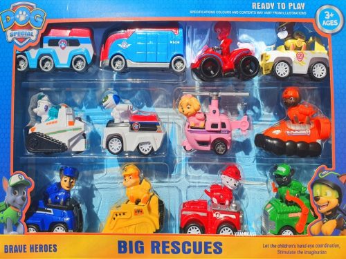  PAW PATROL SET DI 12 AUTOMOBILI FIGURE RYDER CHASE CAR