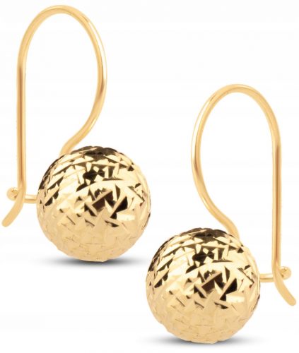  BELLISSIMI ORECCHINI PENDENTI A SFERA CON DIAMANTI 7MM 14KT