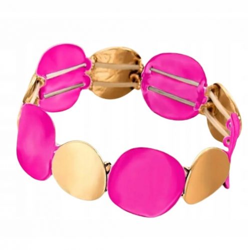  Bracciale estensibile in oro fucsia su elastico RING