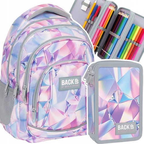  Zaino scuola multiscomparto Backup Multicolor 26 l + astuccio triplo pieghevole Backup