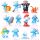  12x SET REGALO STATUINE DEI PUFFI GARGIOL CLICKER per cupcakes