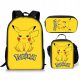  Zaino Astuccio Borsa Marsupio Set scuola per bambini 3in1 Pokemon con Pikachu