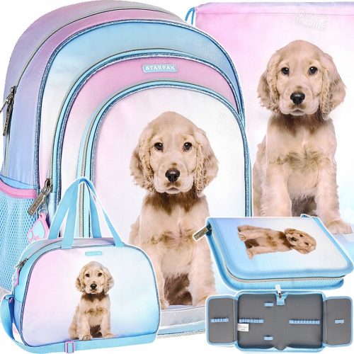  Zaino scuola multiscomparto DOG CUTIES Starpak Sfumature di blu, Sfumature di rosa, Multicolor 23 l + 3 altri prodotti