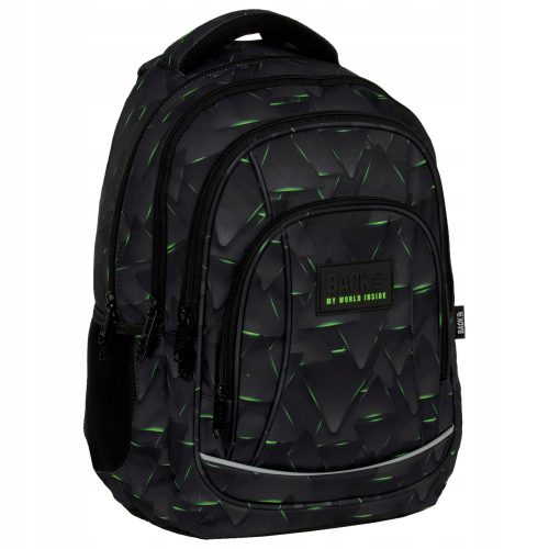  Zaino scuola multiscomparto Backup nero, Sfumature di grigio e argento, Sfumature di verde, Multicolor 26 l