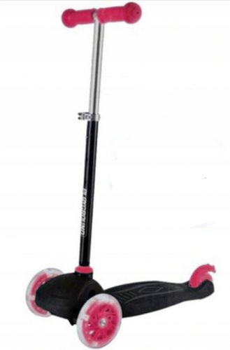  SCOOTER A TRE RUOTE A LED, LUMINOSISSIMO, SICURO, 50KG, stabile, rosa