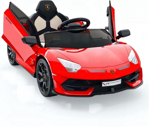  Auto elettrica per bambini Lamborghini, con fari a LED, rossa