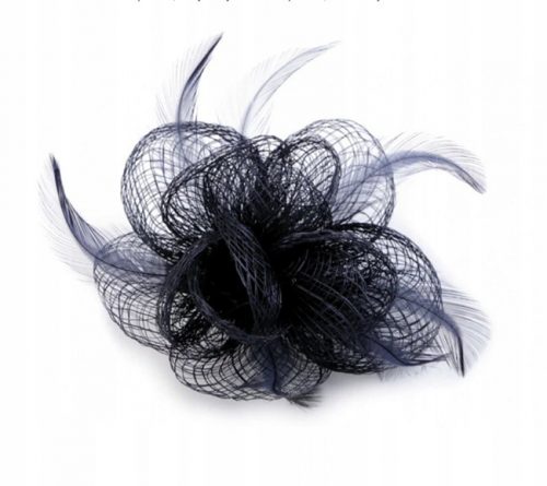  Spilla/decorazione per capelli Fiore blu navy con piume Fascinator/ 2903