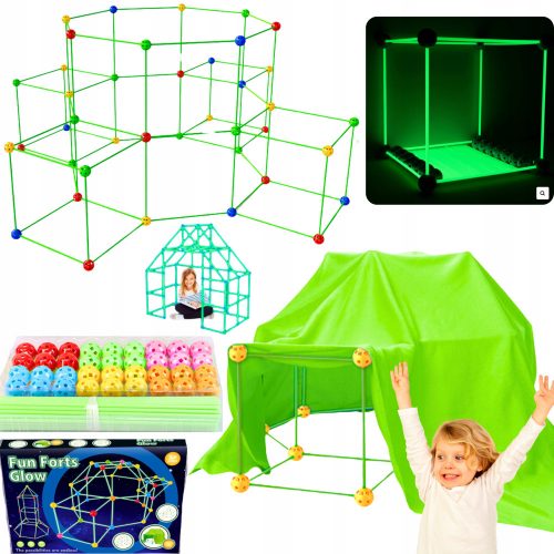  KIT COSTRUZIONE BASE CASA KIT COSTRUZIONE TENDA CON CANNUCCE LUMINOSE