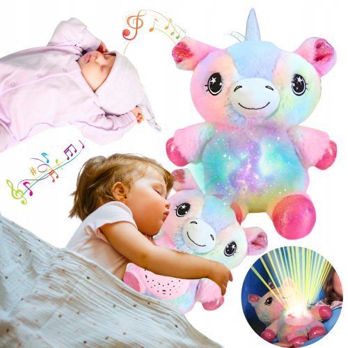 PELUCHE UNICORNO CON PROIETTORE LAMPADA NOTTURNA MELODIE CARILLON