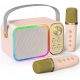  Set karaoke per bambini, 2 microfoni wireless, altoparlante LED