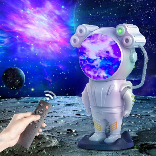  PROIETTORE STELLE LED 360° NEBULA CAMERA BAMBINI 8 MODALITÀ + TELECOMANDO ASTRONAUTA