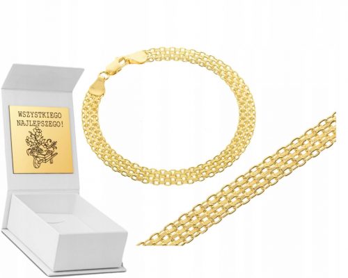  AMPIO BRACCIALE IN ORO 585 PER REGALO, INCISIONE