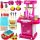  SET Cucina per Bambini XXL Pieghevole in Valigia Portatile + Pentole e Posate