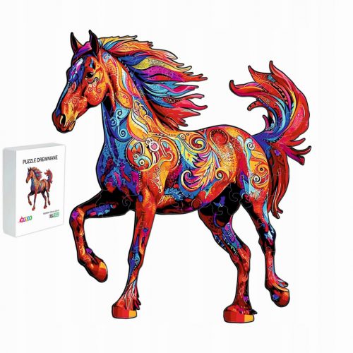  PUZZLE IN LEGNO PER BAMBINI CAVALLO AL GALONE 122 PEZZI REGALO PER BAMBINI