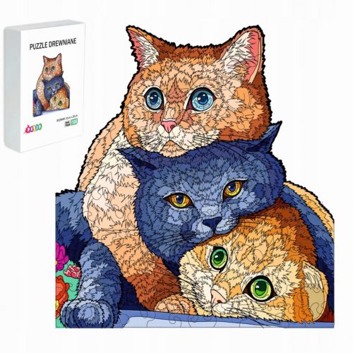  PUZZLE IN LEGNO PER BAMBINI KIT TRE 106 PEZZI GATTO REGALO PER BAMBINI