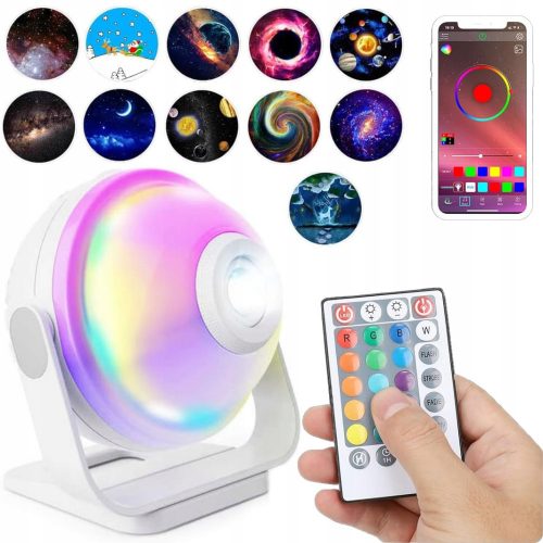  PROIETTORE SMART PLANETARIUM STELLE LAMPADA NOTTURNA RGBW ALTOPARLANTE BT APP TELECOMANDO