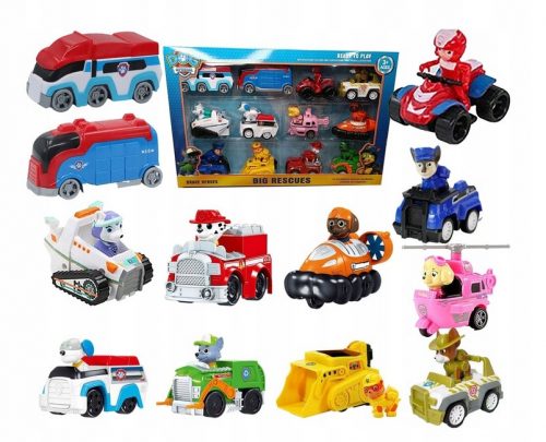  PAW PATROL SET DI 12 AUTO FIGURE GUIDATE FIGURINE RYDER CHASE CARS