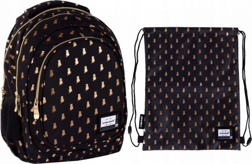  ZAINO SCUOLA HEAD GOLDEN KITTY + Borsa Astra 44 x 33 cm