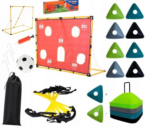  Set di animazione sportiva per ginnastica, scuola materna, 14 elementi + pallone da calcio, tappetino per allenamento di precisione