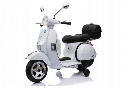  Motore Scooter a batteria per bambini Vespa Bianca 2 Motori Ruote in pelle EVA