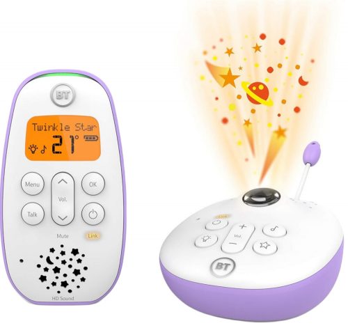  Baby monitor elettronico BT bianco + Adesivo autoadesivo con il logo droppx