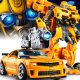  TRASFORMA BUMBLEBEE GIOCATTOLO ROBOT PER AUTO 2IN1 20CM