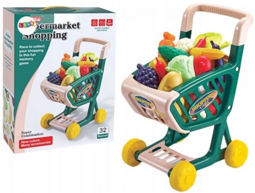  Carrello per bambini, set di frutta e verdura, verde