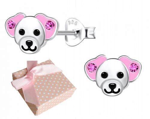  ORECCHINI IN ARGENTO 925 PER BAMBINA BIMBA cane in regalo