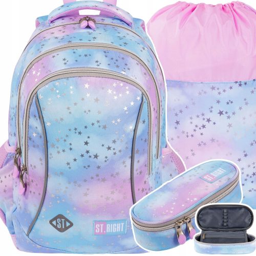  Zaino scuola multiscomparto ST.RIGHT Sfumature di blu, Sfumature di rosa, Multicolor 20 l + 2 altri prodotti