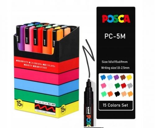  Pennarello Posca PC-3M con vernice per poster, set da 8