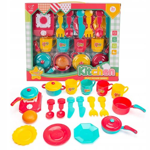  SET DA CUCINA PER BAMBINI Utensili, tazze, posate, padelle, 22 pz.