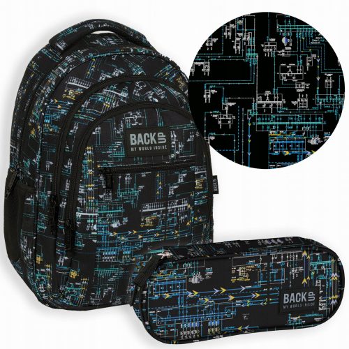  Zaino scuola multiscomparto Backup bianco, nero, Sfumature di blu, Multicolor 26 anni