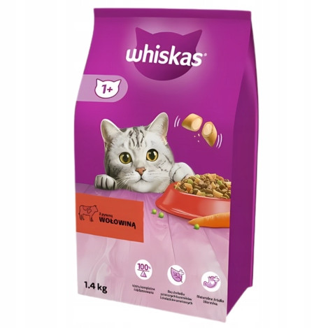  WHISKAS ADULT 3.8KG ALIMENTO SECCO PER GATTI MANZO