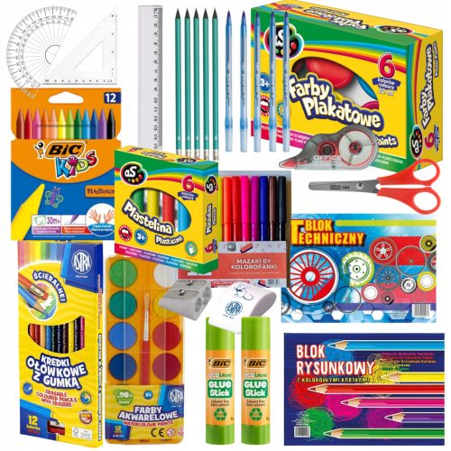  Corredino scolastico MEGA, set scolastico LARGE, accessori BIC ASTRA, 79 articoli