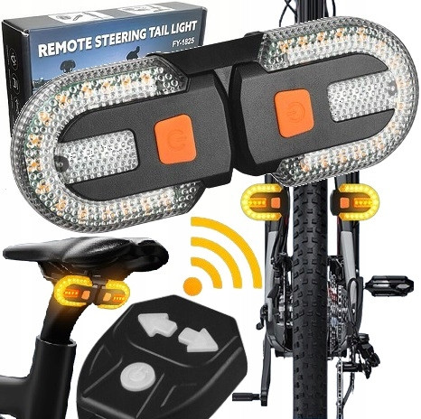  INDICATORI DI DIREZIONE BICICLETTA LAMPADA BICICLETTA SEGNALE POSTERIORE SEGNALE USB TELECOMANDO