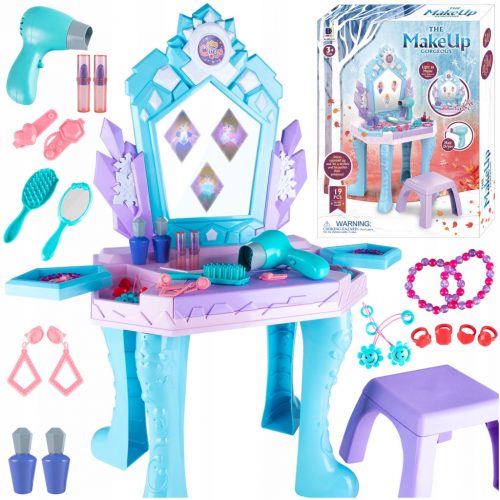  Toeletta Principessa per Bambini con Accessori, Specchio, Melodie, Tavolino