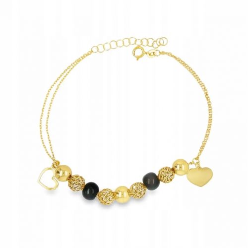  Bracciale in oro con cuore e 585 palline 14k + BOX