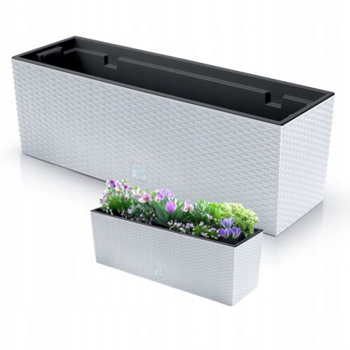  Vaso da fiori Prosperplast 58 cm x 18 x 19,5 cm, plastica bianca