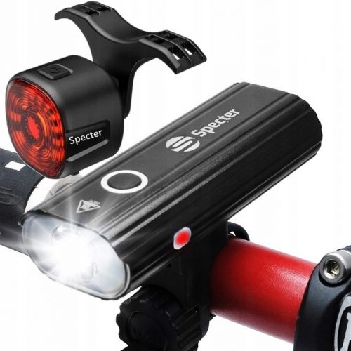  Illuminazione per bicicletta Spectre Loong 600 lm USB + Lampada per bicicletta SPECTRE WT09 40 lm posteriore NUOVO DESIGN