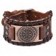  BRACCIALE in pelle MARRONE vikings VEGVISIR marrone SLAVICO viking