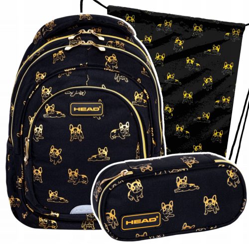  ZAINO SCUOLA PER GIOVANI ASTRA HEAD NERO GOLDEN BULLDOGS CANI + 2 altri prodotti