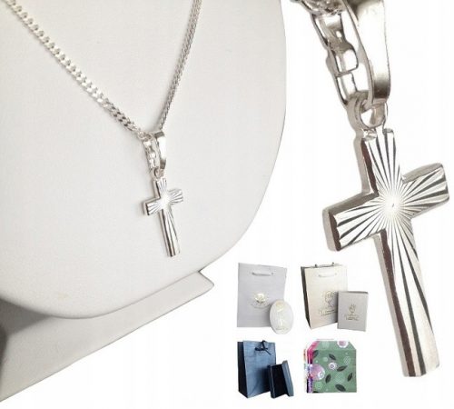  Set croce catena d'armatura in argento 925 (per REGALO / COMUNIONE)