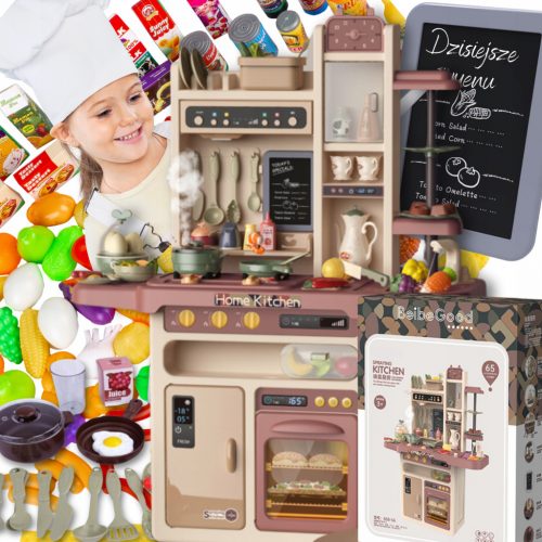  CUCINA GRANDE PER BAMBINI VAPORE XXL FRUTTA VERDURA 65 ELEMENTI ACCESSORI