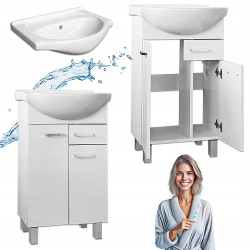  Set mobile e lavabo Deftrans Mea bianco