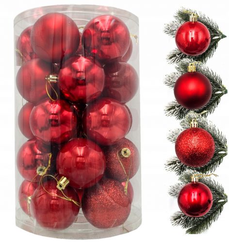  Palle di Natale rosse 6 cm, 25 pz.