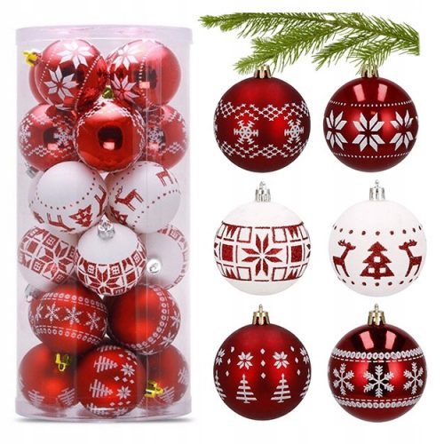  Palline decorate, Set 5 cm 30 pz.